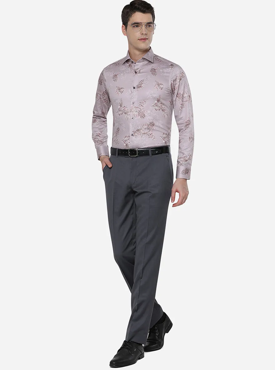 Lilac Printed Slim Fit Party Wear Shirt | Wyre