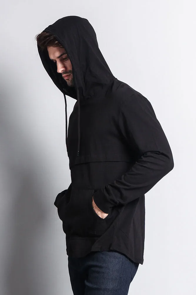 Long Sleeve Color Block Hooded Tee