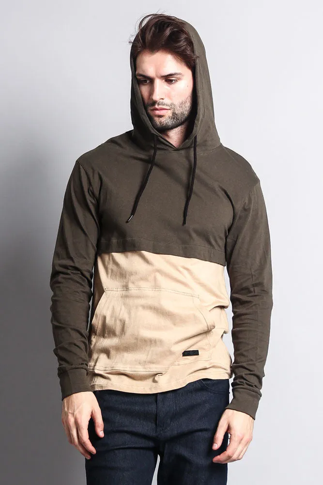 Long Sleeve Color Block Hooded Tee