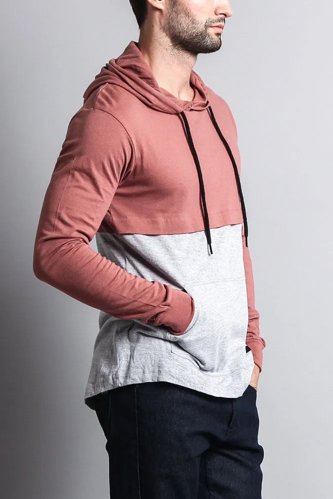 Long Sleeve Color Block Hooded Tee