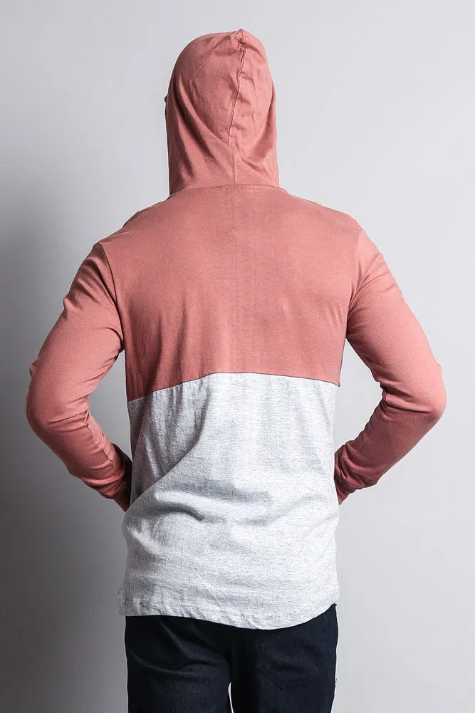 Long Sleeve Color Block Hooded Tee