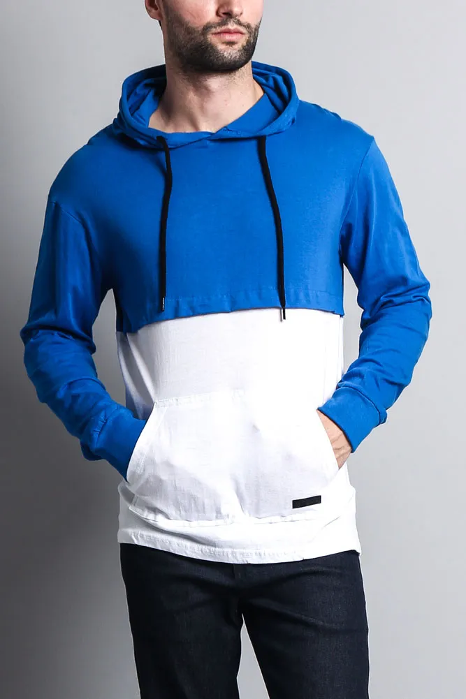 Long Sleeve Color Block Hooded Tee