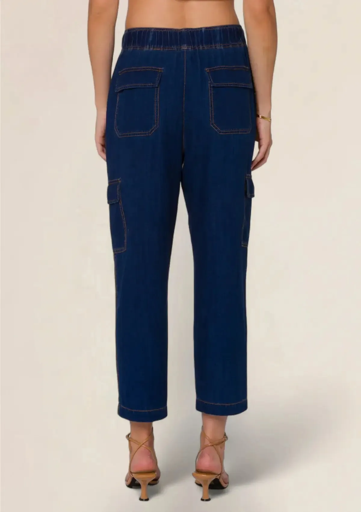 Lunay Pull-On Pants With Pockets - Dark Blue