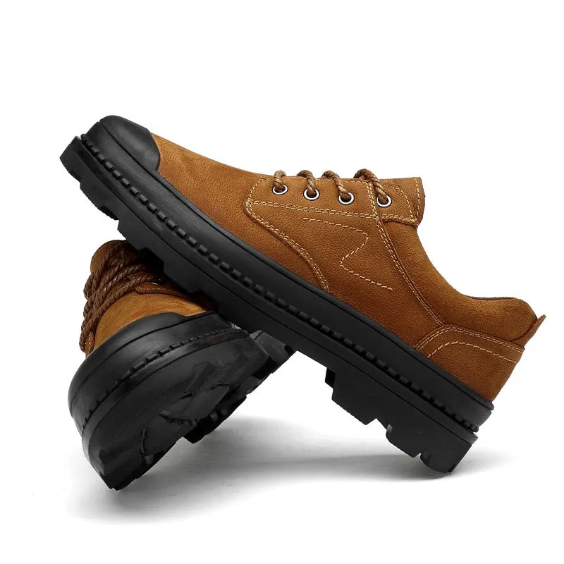 Man's leather popular joker anti-skid platform casual shoes