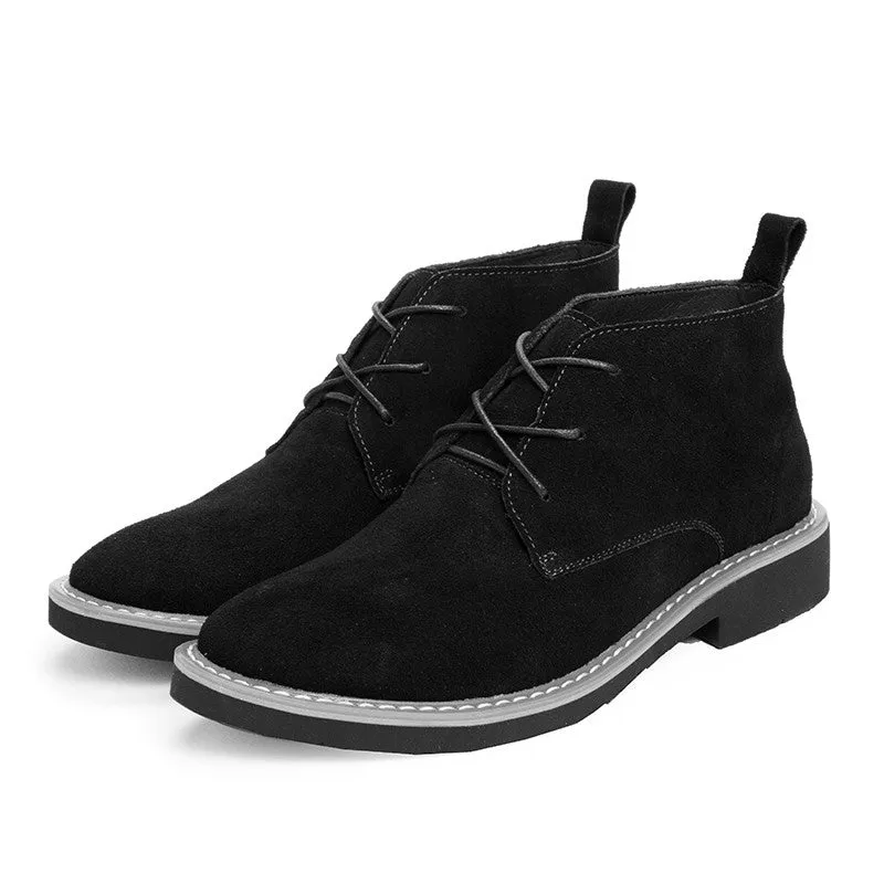 Man's popular joker suede leather platform casual shoes