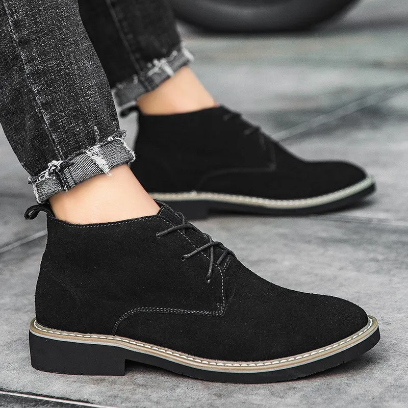 Man's popular joker suede leather platform casual shoes