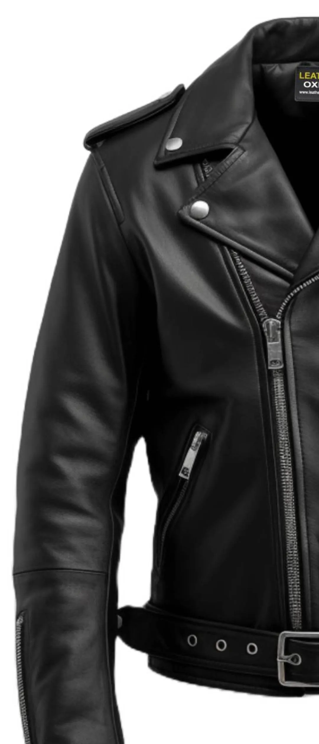 Men Black Biker Leather Jacket - Biker Leather Jacket Black