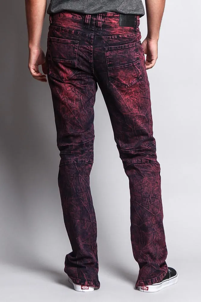 Men's Distressed Zipper Jeans