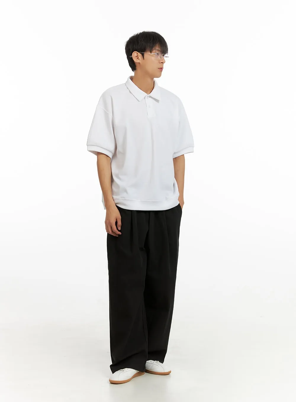 Men's Pintuck Wide Leg Trousers IU418