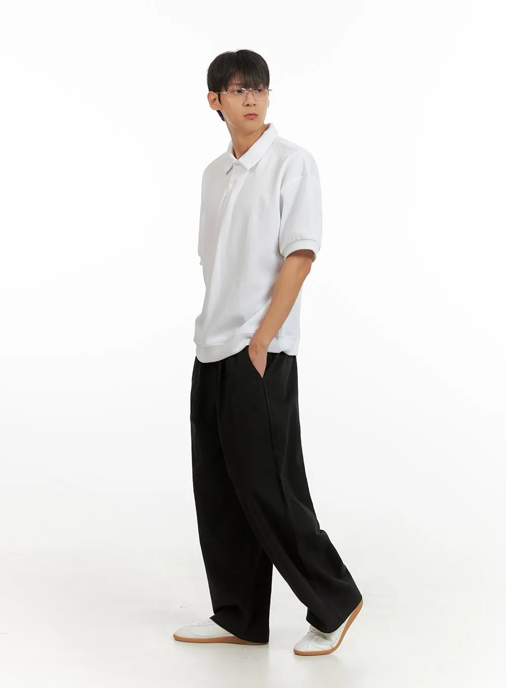 Men's Pintuck Wide Leg Trousers IU418