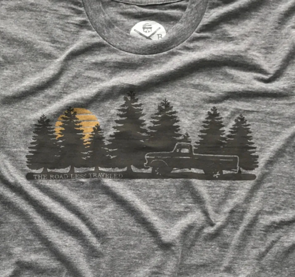 Men's Take the Road Less Traveled T-Shirt (Heather Gray)