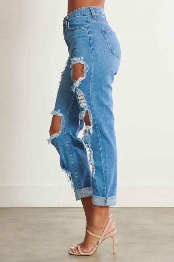 Mia Distressed Mom Jeans (light)