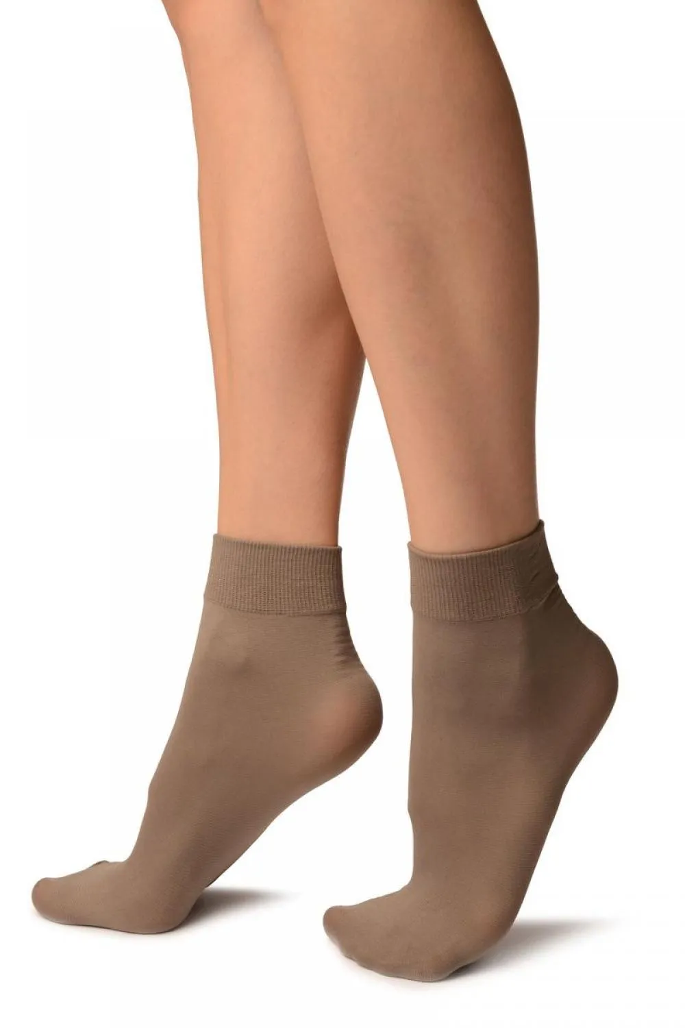 Mocha Comfort Top Strong Ankle High Socks