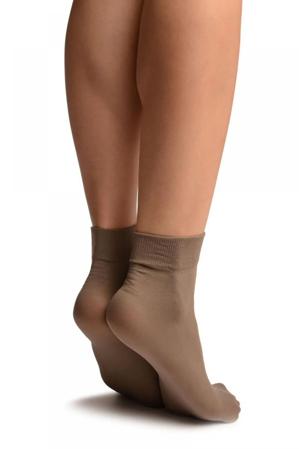 Mocha Comfort Top Strong Ankle High Socks