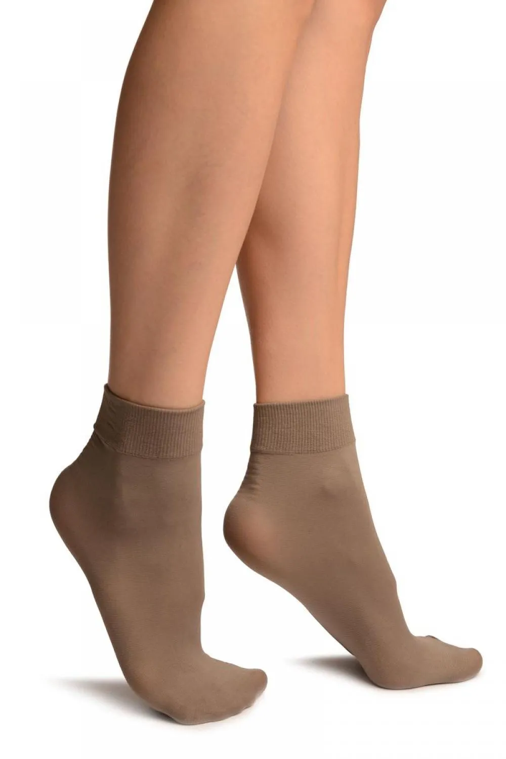 Mocha Comfort Top Strong Ankle High Socks