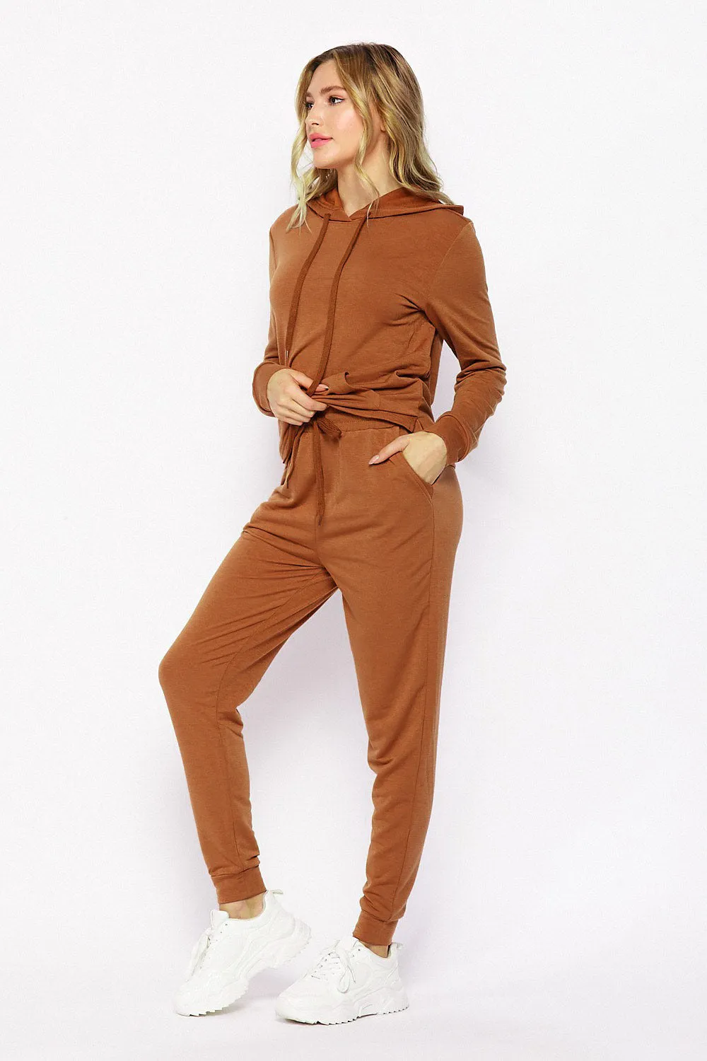 Mocha Latte Pocket Hoodie & Jogger Set