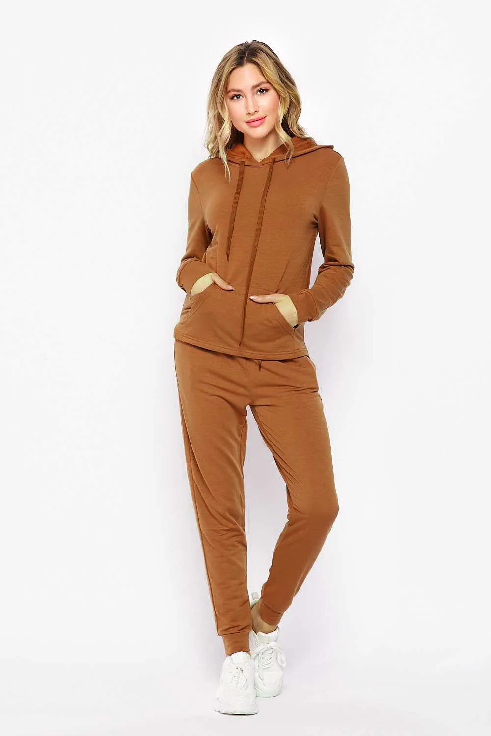 Mocha Latte Pocket Hoodie & Jogger Set