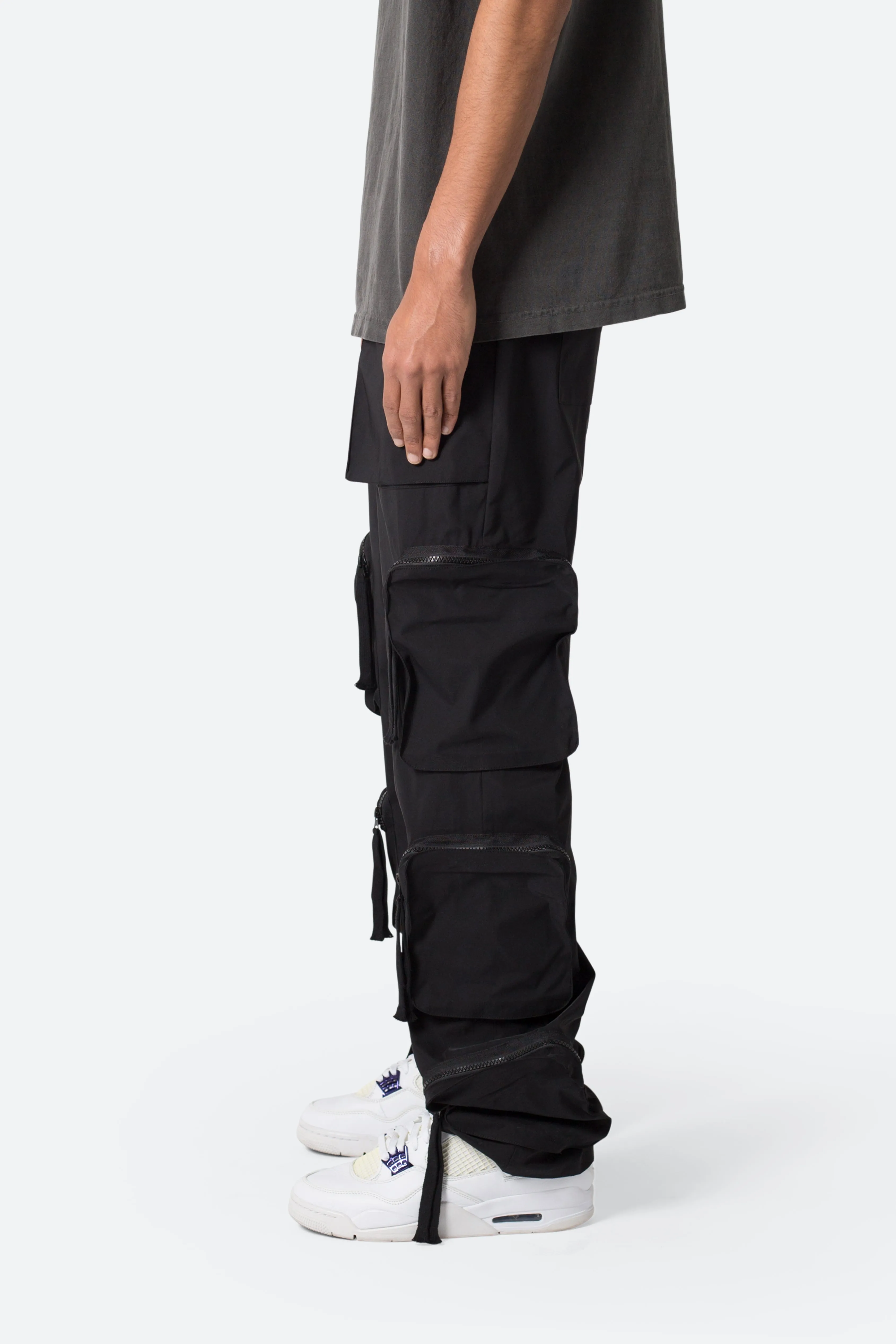 Multi Pocket Drawcord Pants - Black