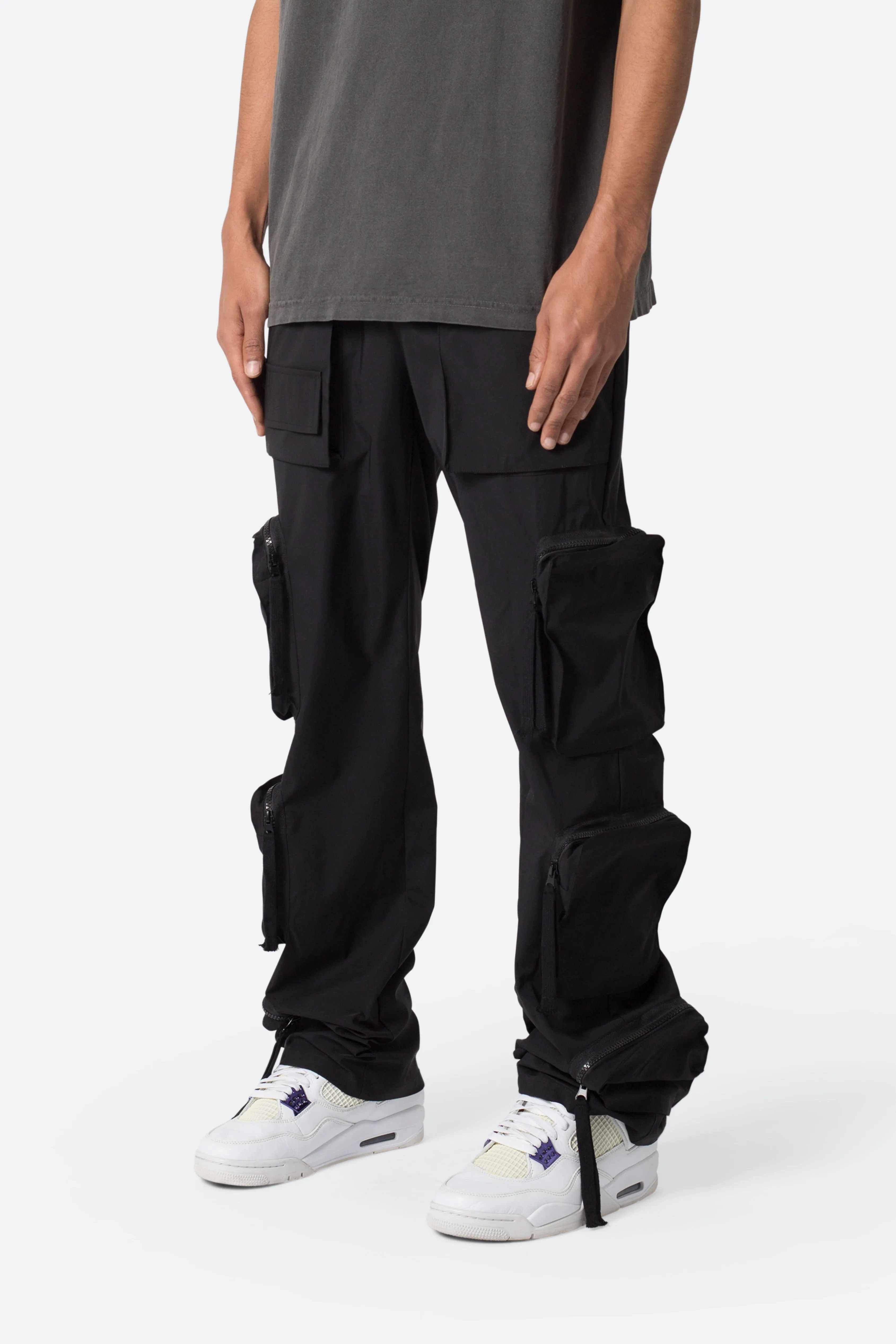 Multi Pocket Drawcord Pants - Black