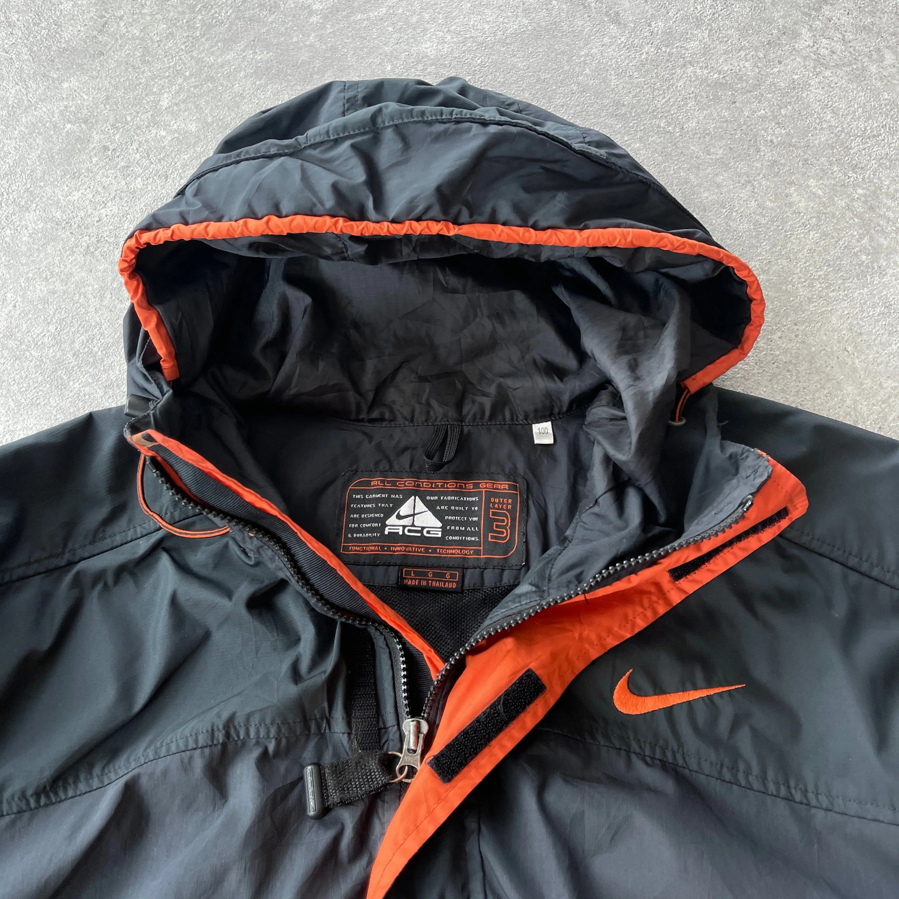 Nike ACG 1990s 1/2 zip technical lightweight packable shell jacket (L)