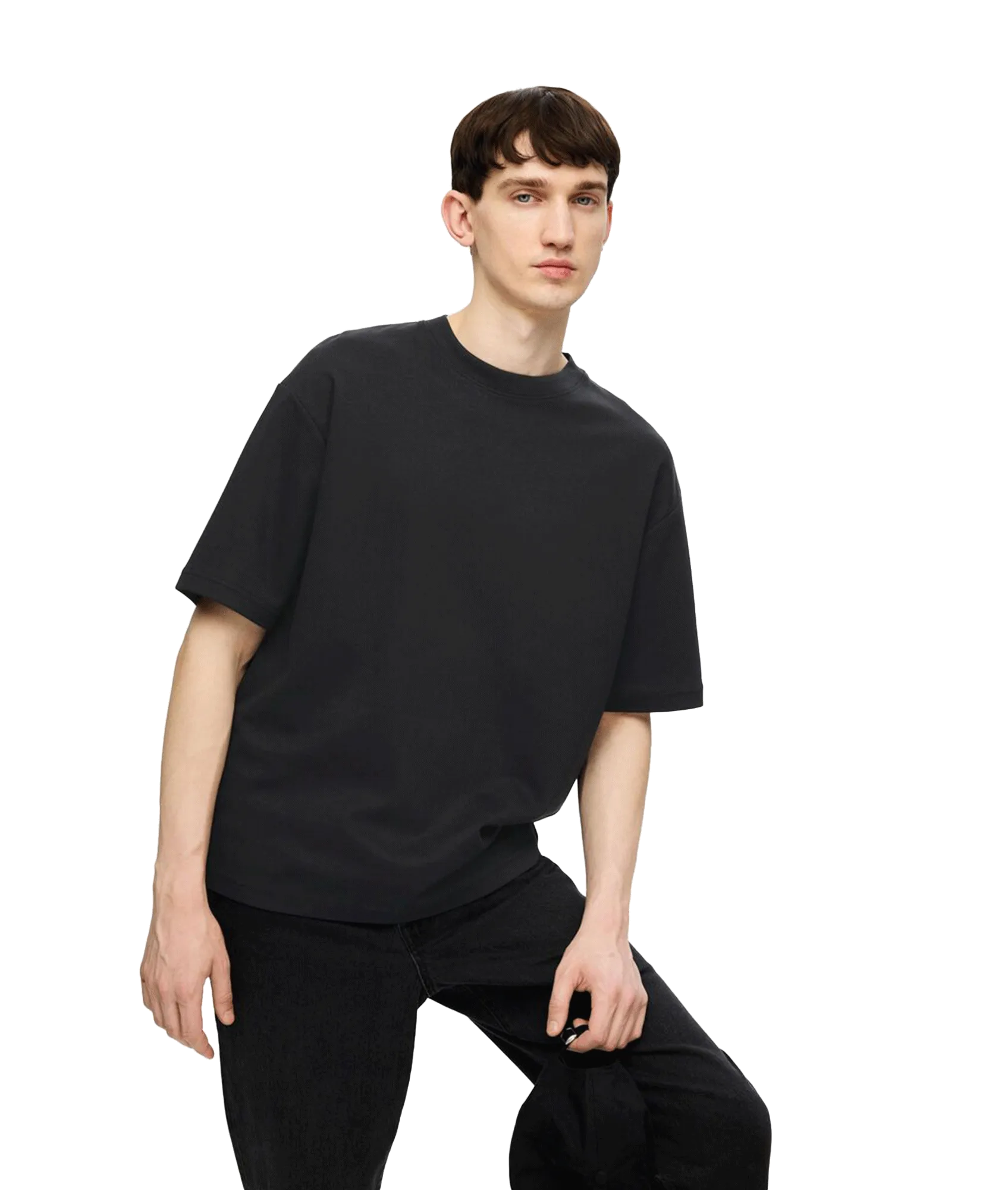 Oversized Short-sleeved T-shirt - Black