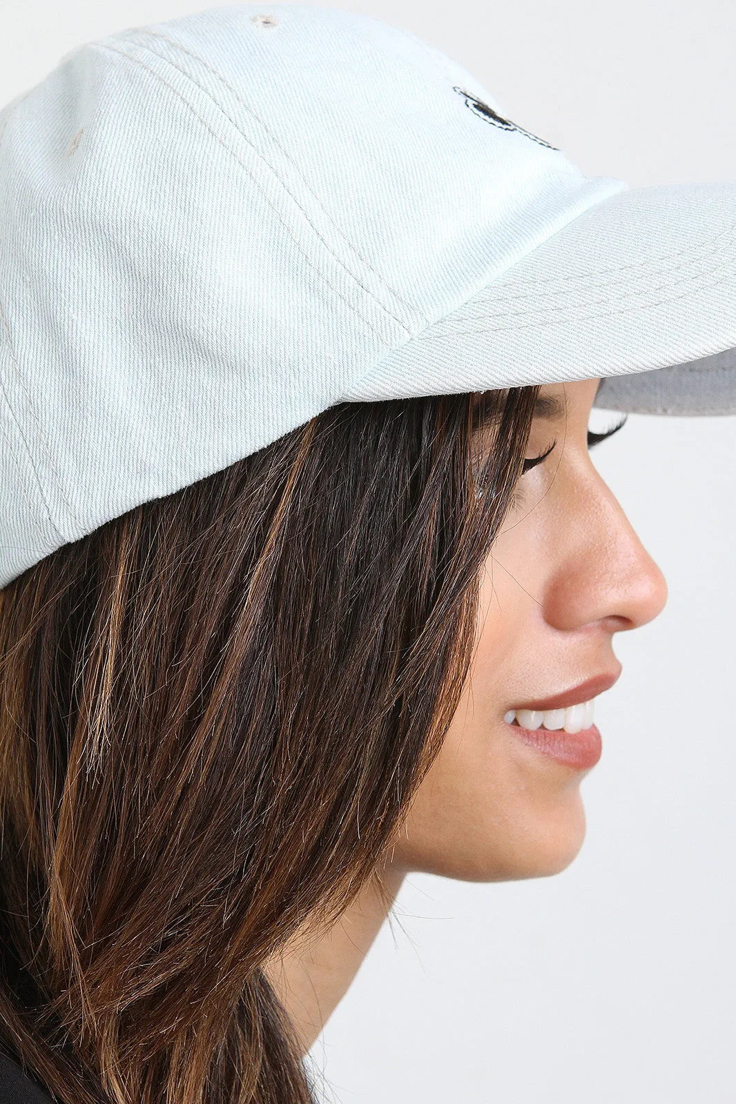 Paw Print Distressed Denim Baseball Cap