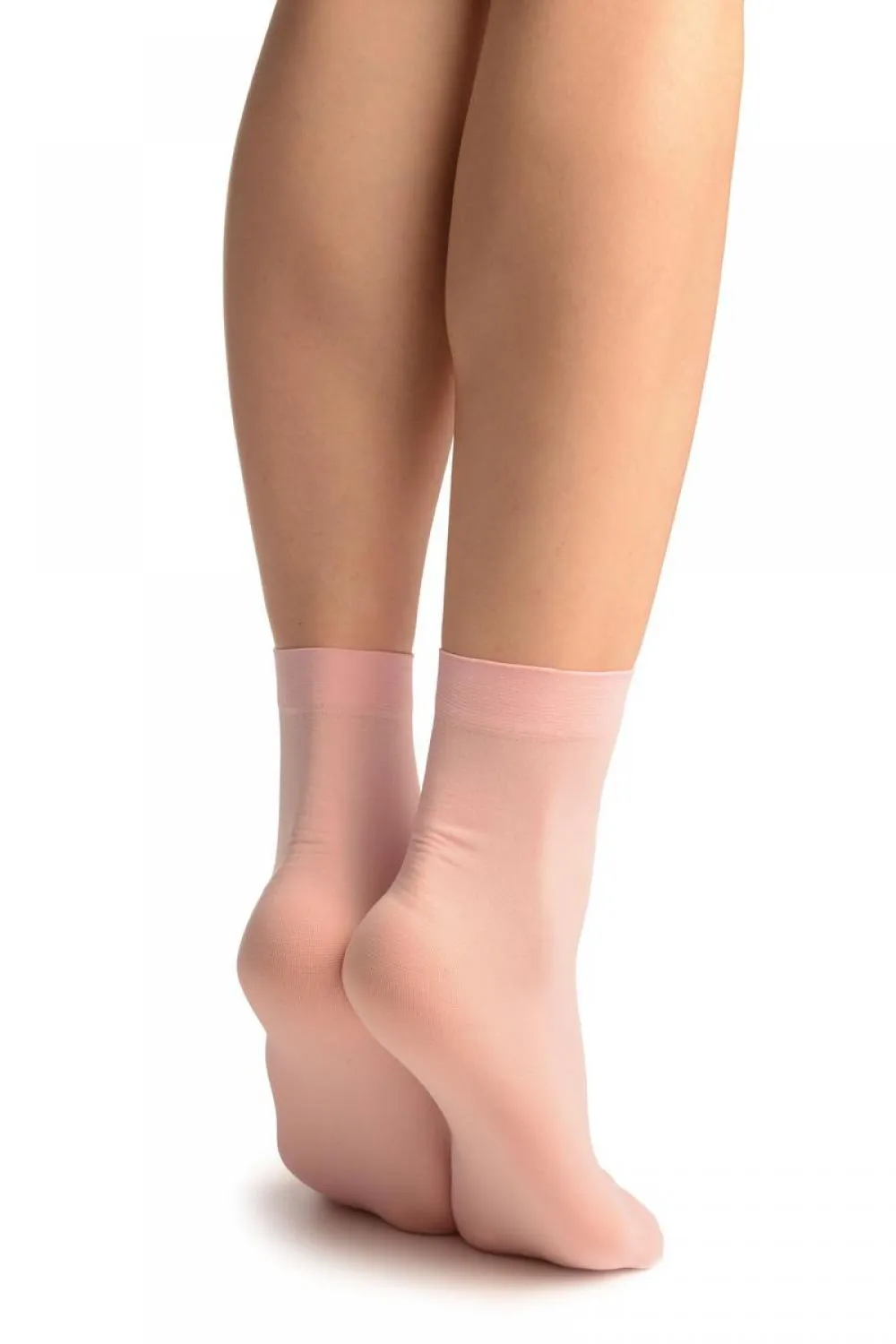 Pink Plain Ankle High Socks