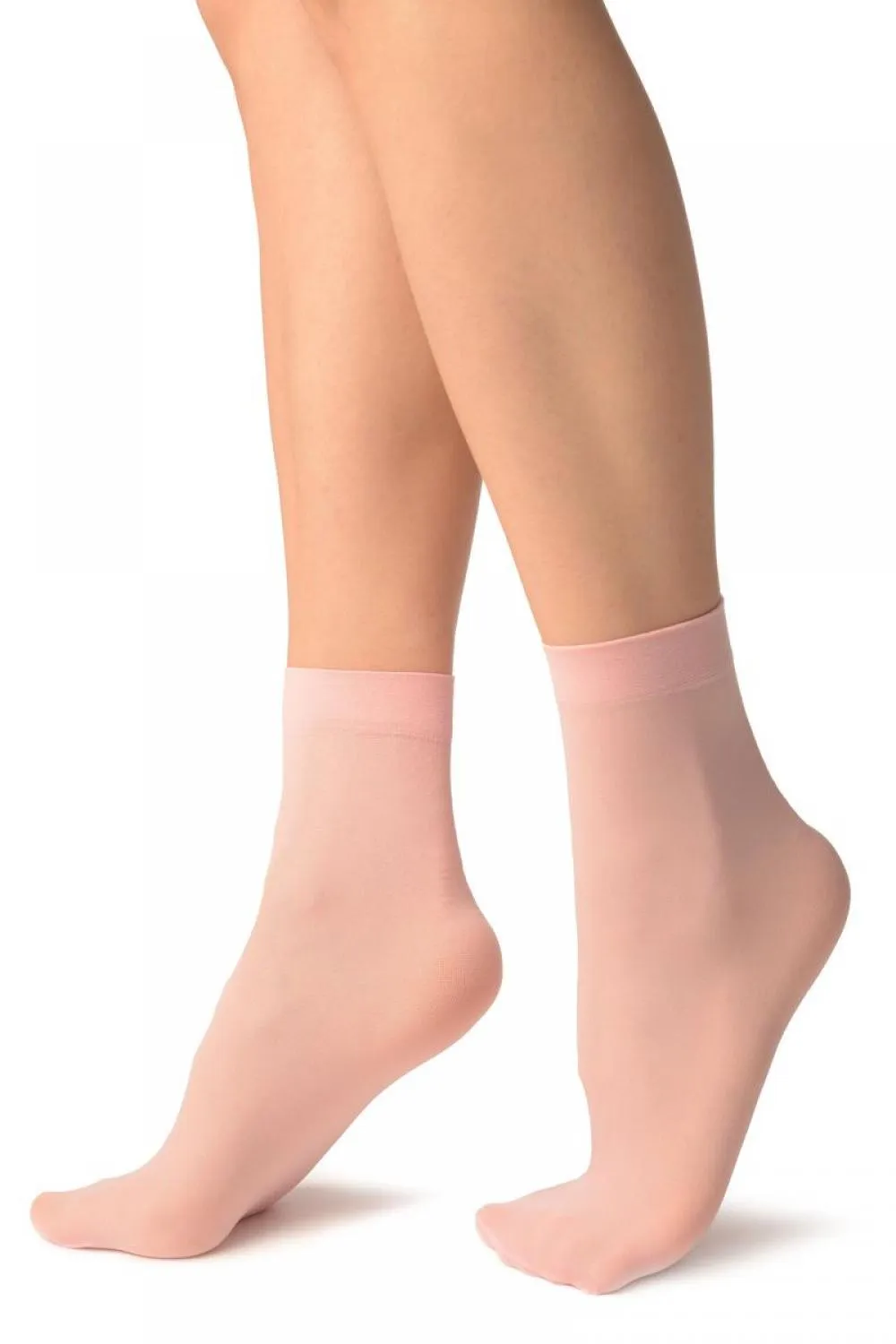 Pink Plain Ankle High Socks