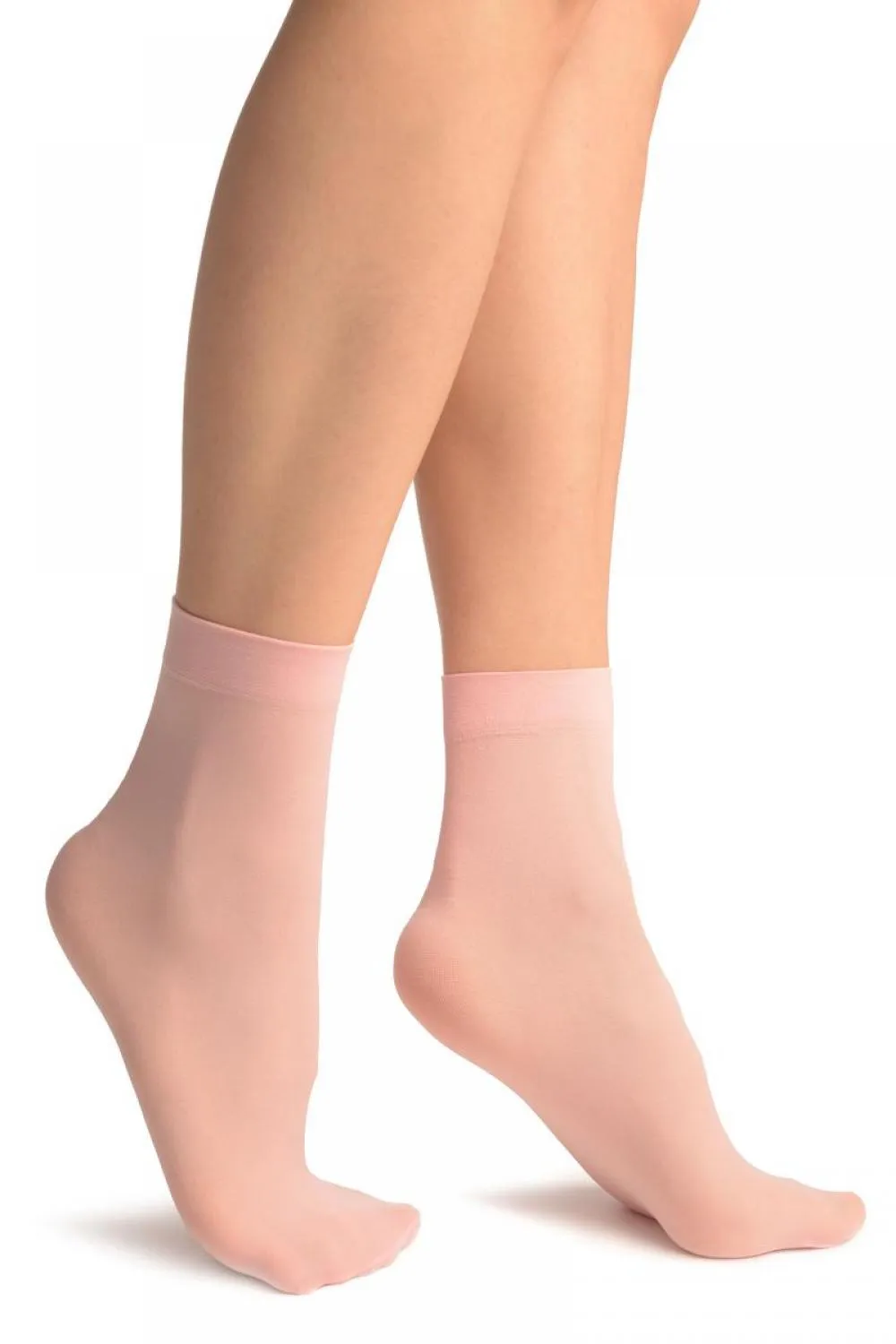 Pink Plain Ankle High Socks