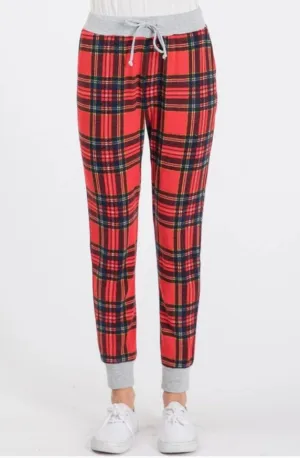 Red Plaid Holiday Joggers - #5965-5970