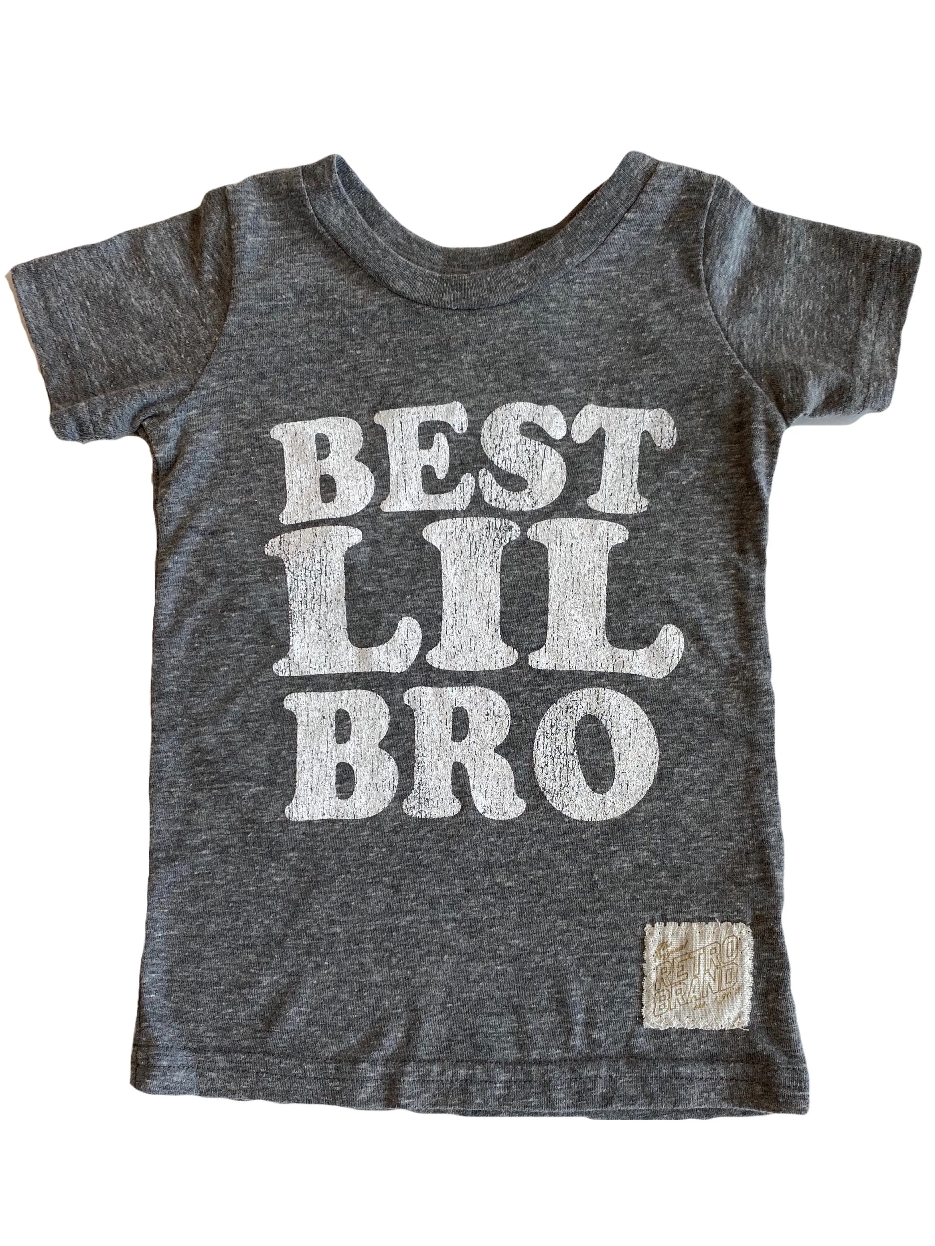 Retro Brand - Best Lil Bro Tee in Heather Grey