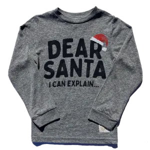 Retro Brand - Dear Santa Long Sleeve in Heather Grey