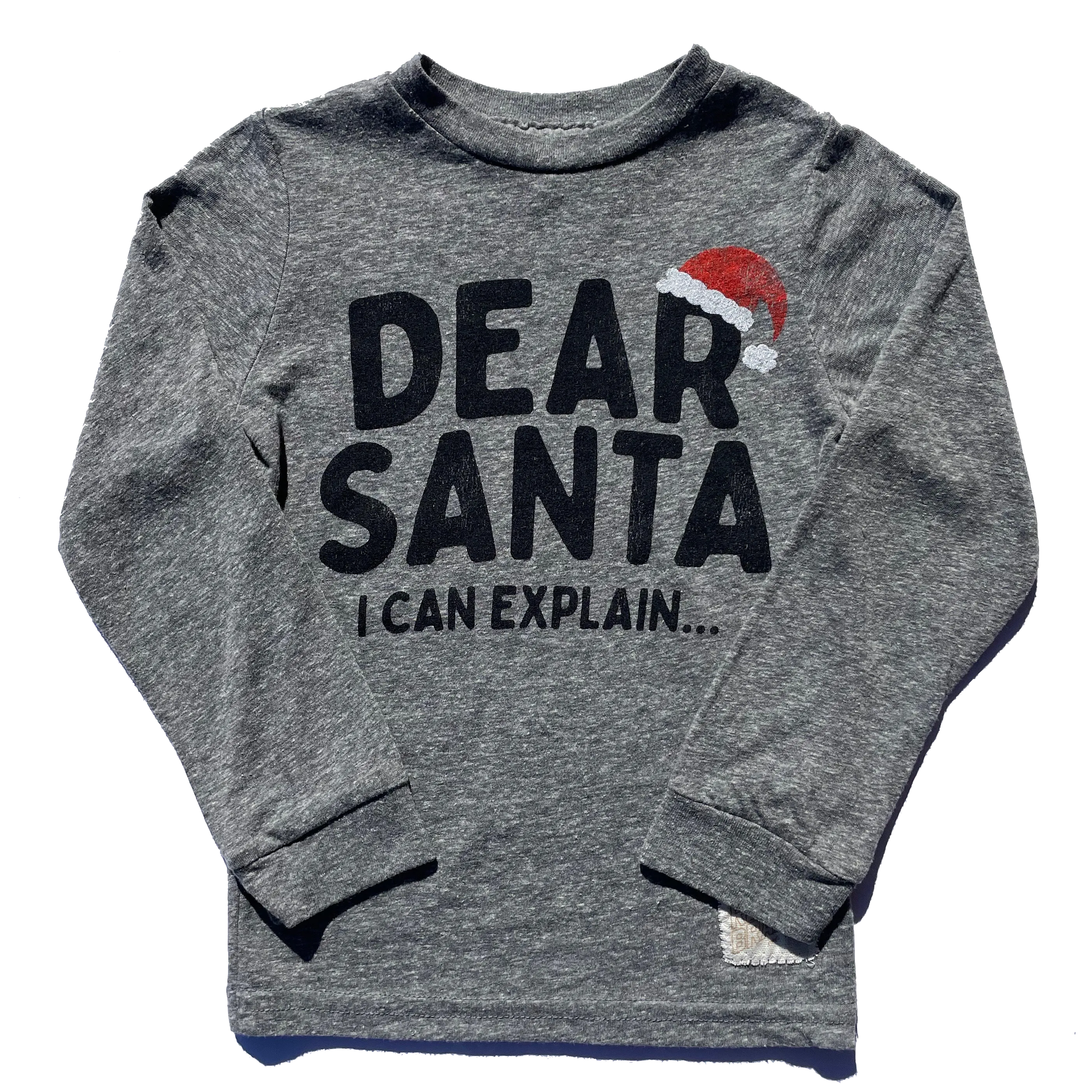 Retro Brand - Dear Santa Long Sleeve in Heather Grey