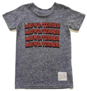 Retro Brand - Kids' Midwesterner Tee in Heather Grey