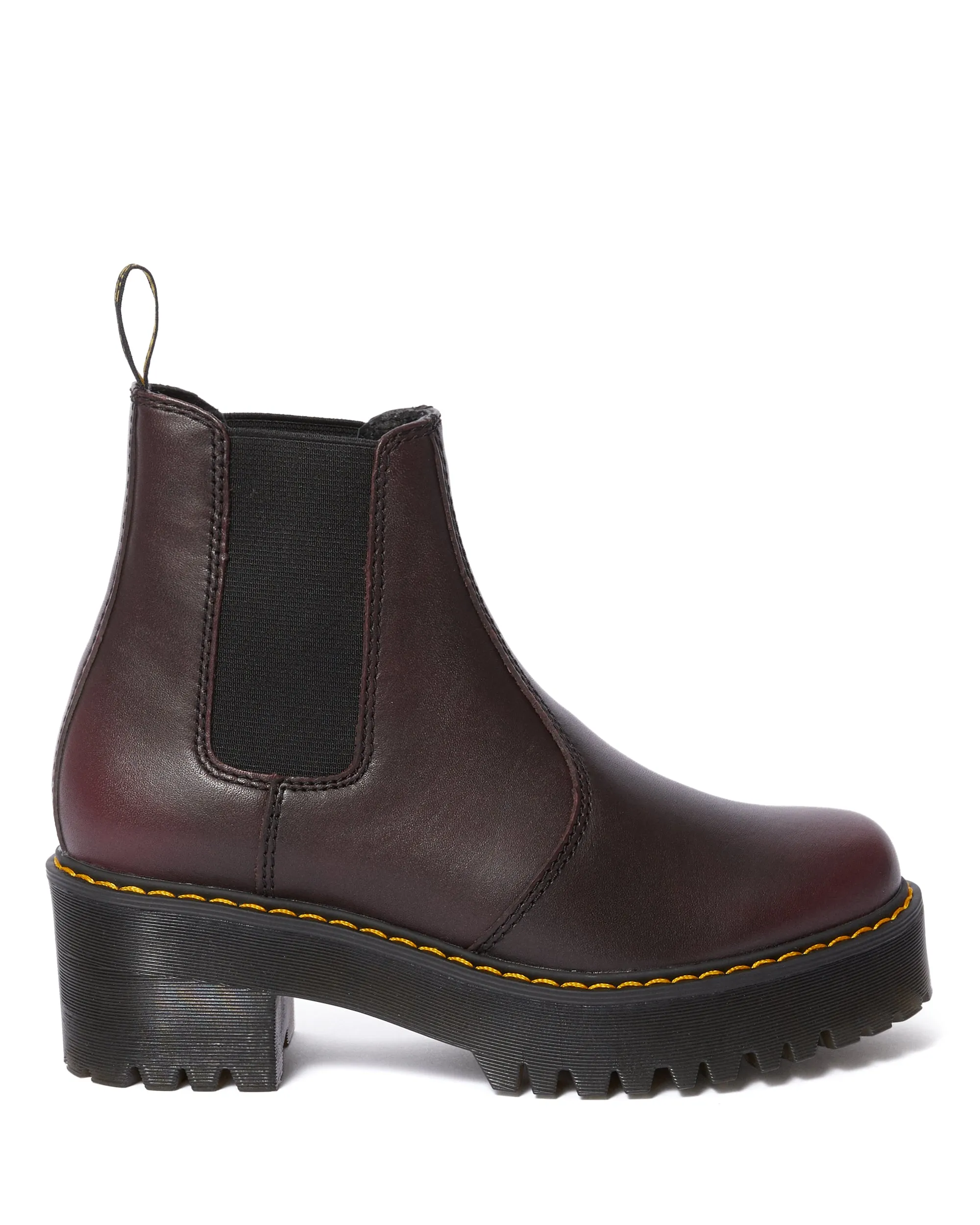 ROMETTY BURGUNDY VINTAGE PLATFORM CHELSEA BOOT