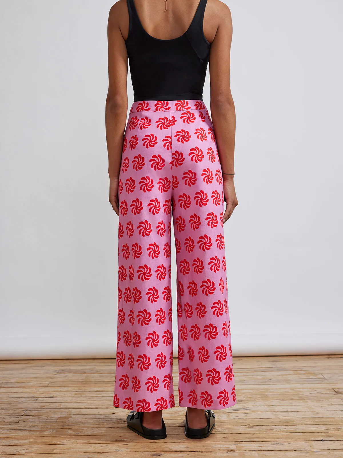 Romina Pink Geo Floral Trousers