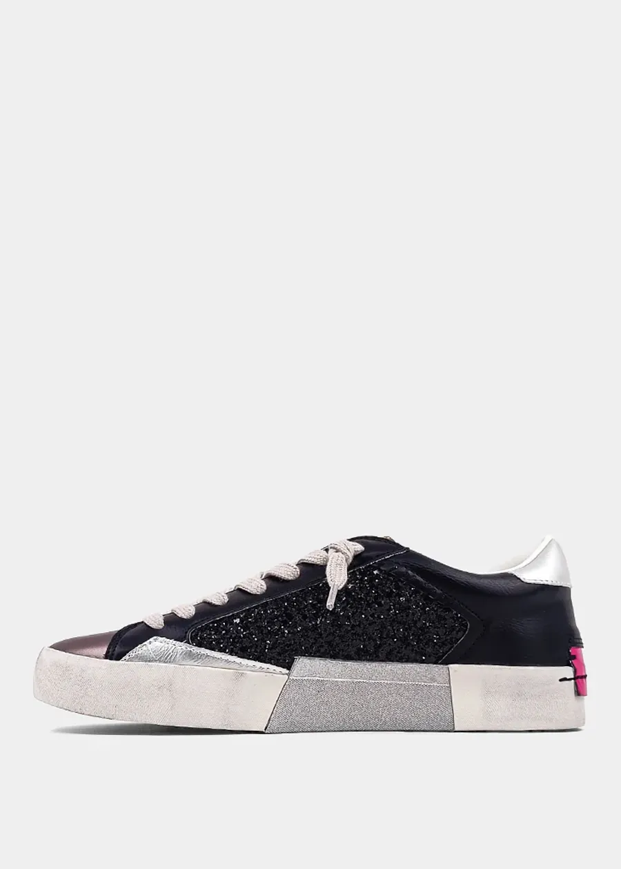 Ruby Black Glitter Sneakers