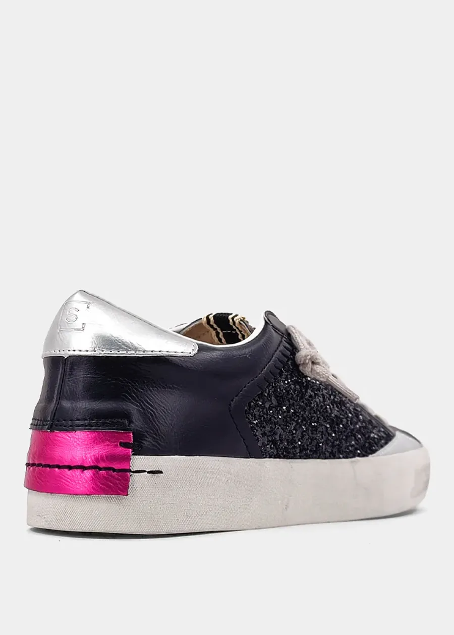 Ruby Black Glitter Sneakers