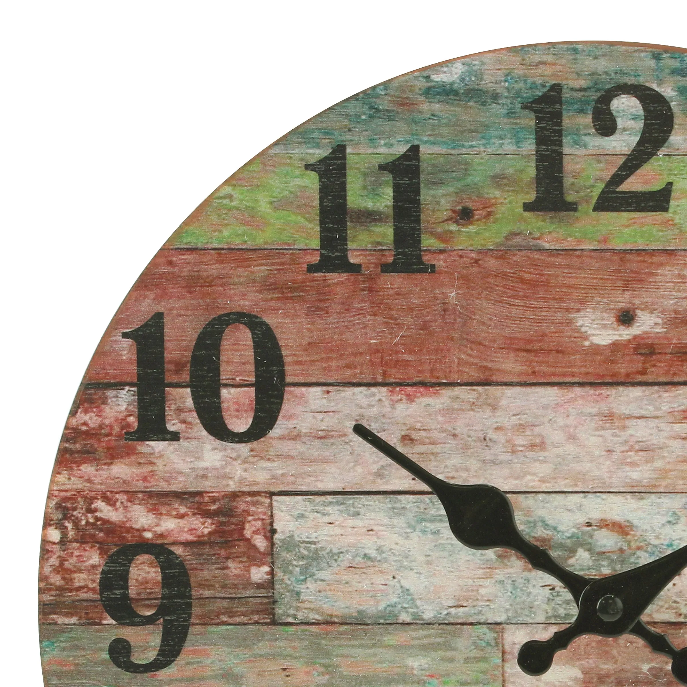 Rustic Farmhouse Worn Wood Clock - 12 Inch