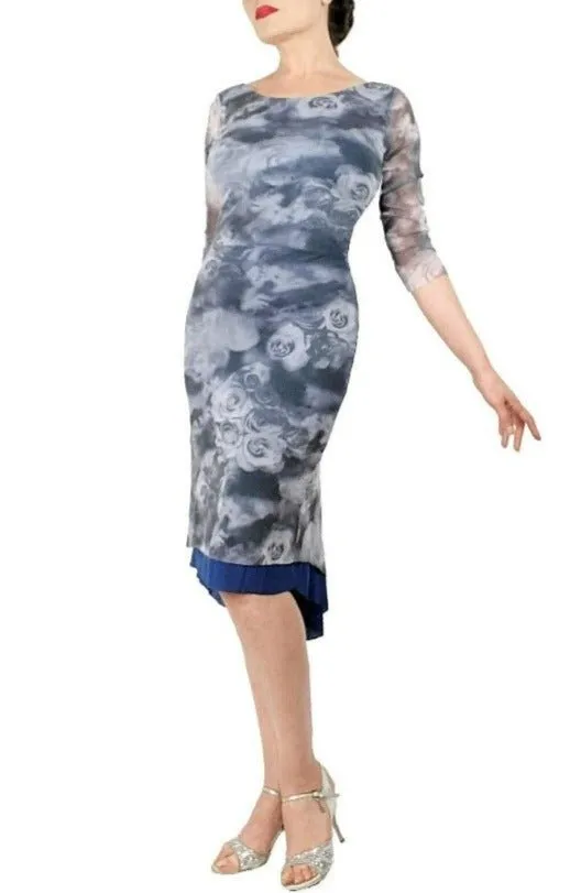 smokey roses NINA argentine tango dress with sleeves