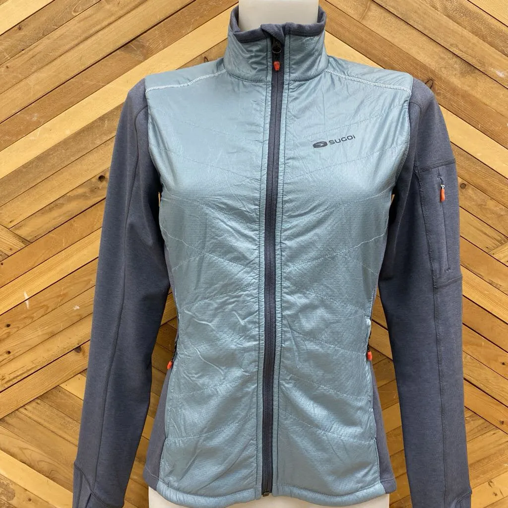 Sugoi - Women's Alpha Hybrid Jacket - MSRP $264: Grey/Blue-women-SM