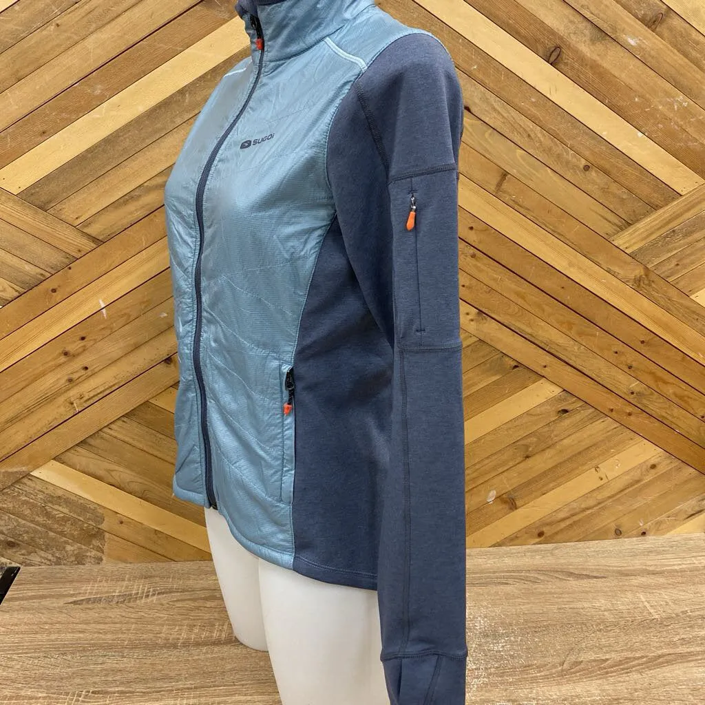 Sugoi - Women's Alpha Hybrid Jacket - MSRP $264: Grey/Blue-women-SM