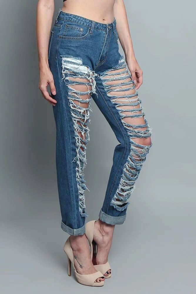 Super Distressed Denim Jeans