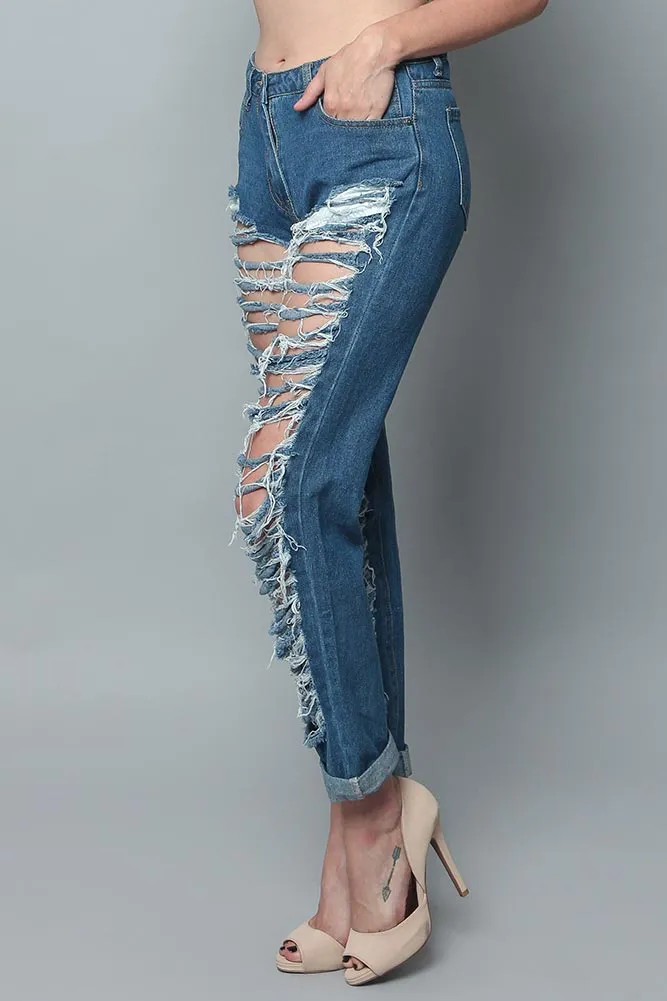 Super Distressed Denim Jeans