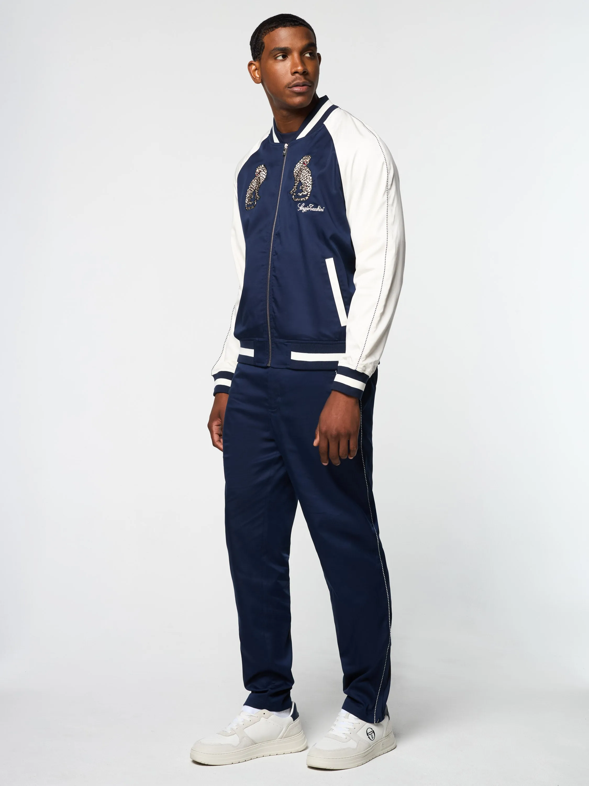 Suveniri Track Jacket- Maritime Blue/ Gardenia