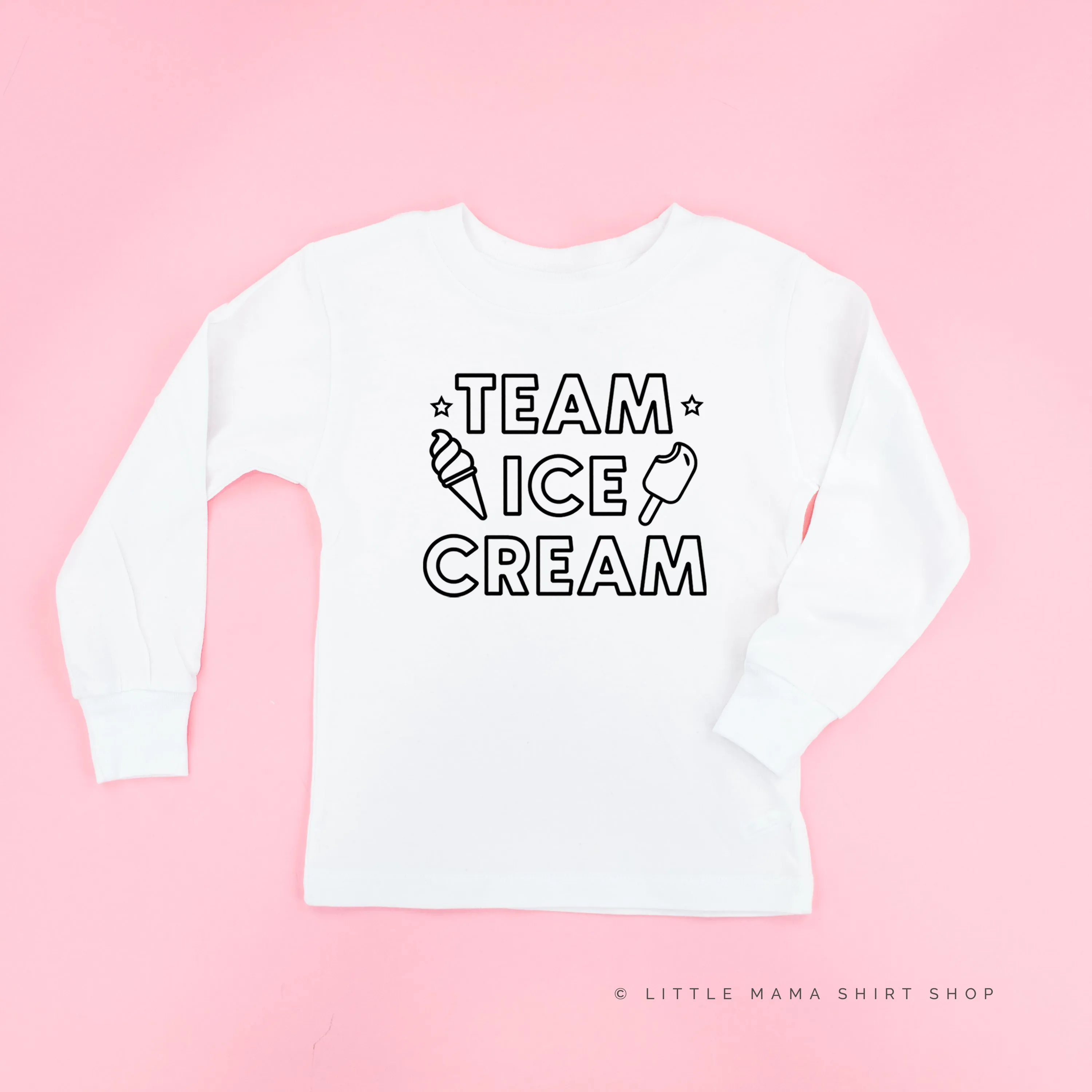 TEAM ICE CREAM - Single Cone on Back - Long Sleeve Child Shirt