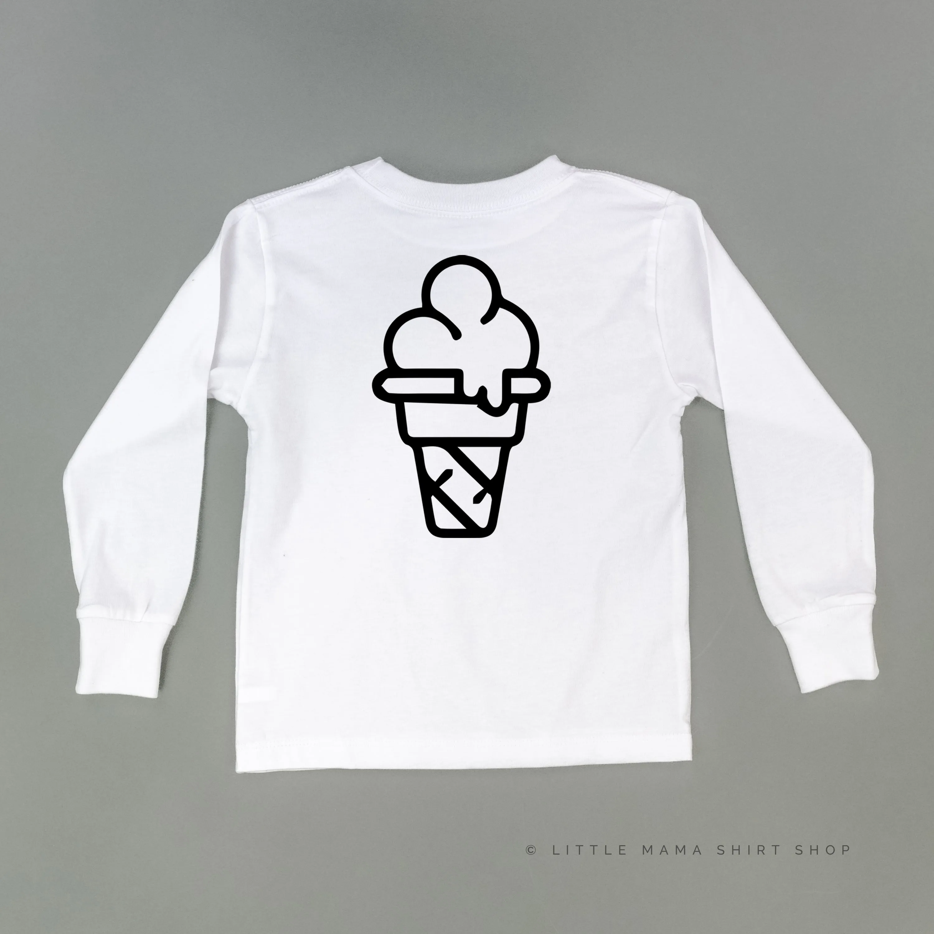 TEAM ICE CREAM - Single Cone on Back - Long Sleeve Child Shirt