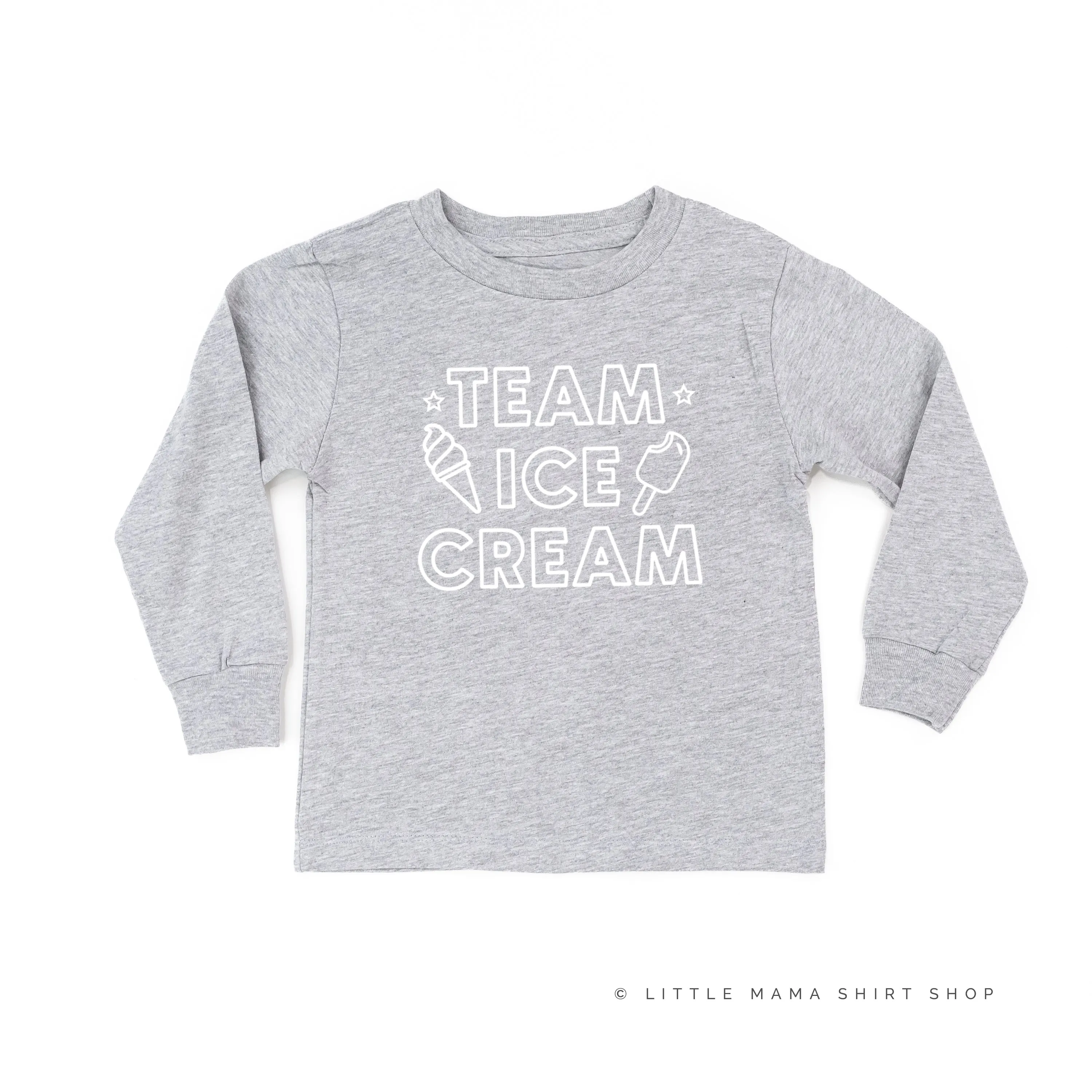 TEAM ICE CREAM - Single Cone on Back - Long Sleeve Child Shirt