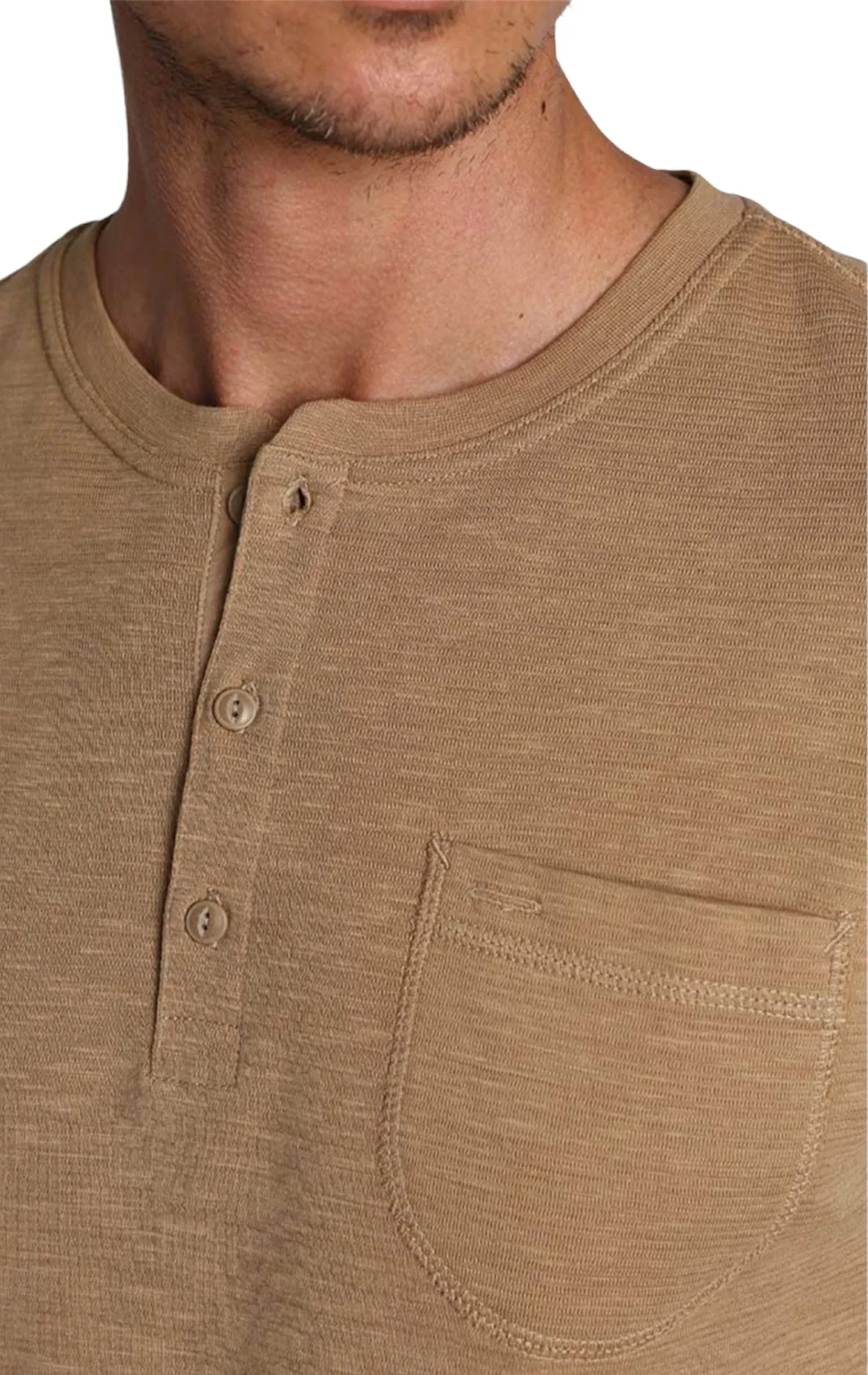 Tigers Eye Waffle Long Sleeve Henley