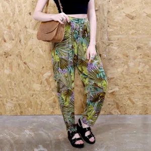 Tropical Leaf Patterned Trousers